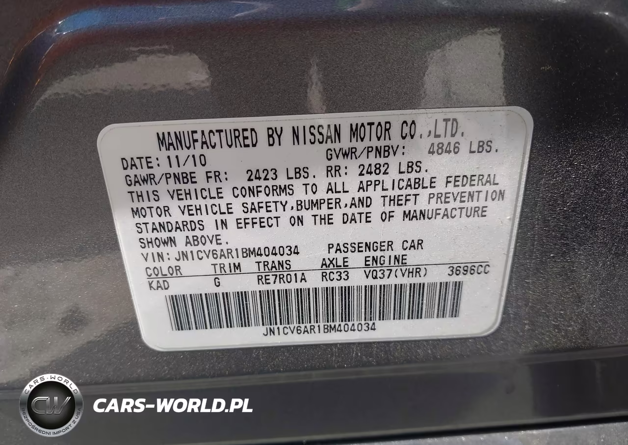 2011 Infiniti G37X VIN:JN1CV6AR1BM404034 - 9