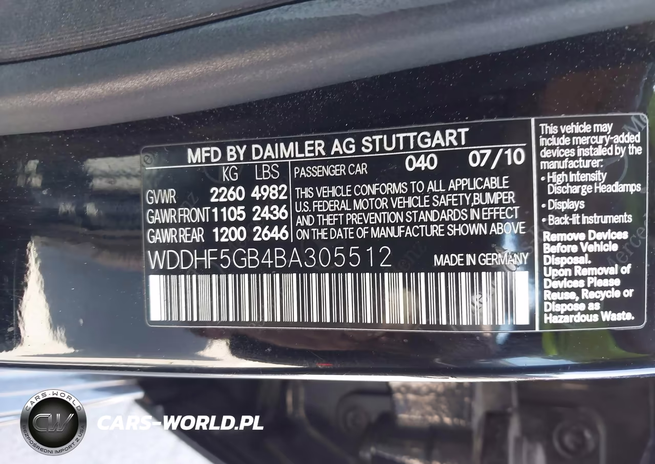 2011 Mercedes-Benz E 350 VIN:WDDHF5GB4BA305512 - 9