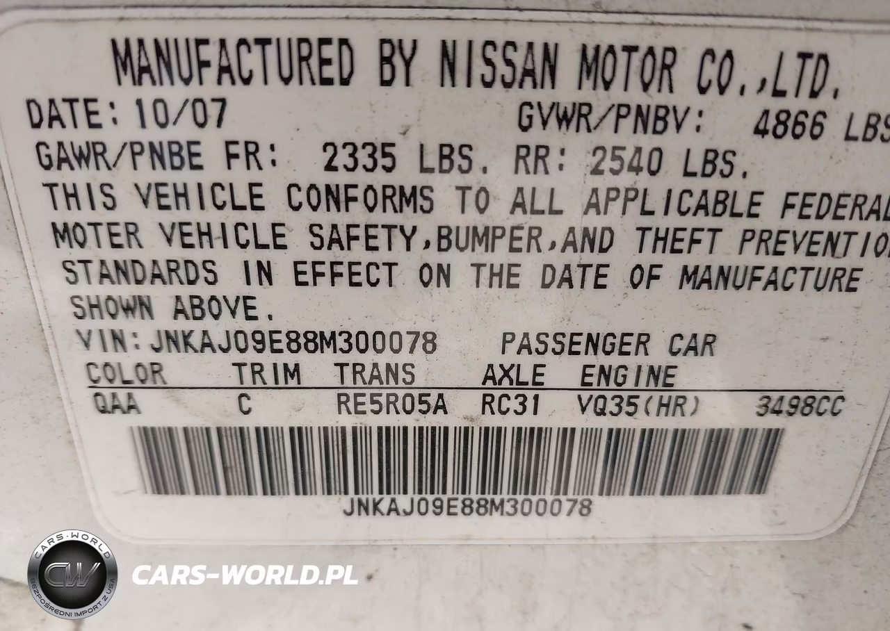 2008 Infiniti Ex35 Journey VIN:JNKAJ09E88M300078 - 9