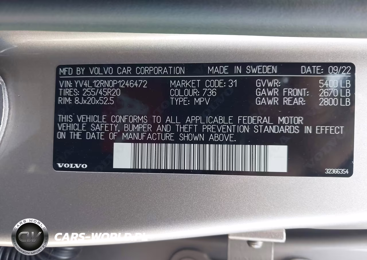 2023 Volvo Xc60 B5 Plus Bright Theme VIN:YV4L12RN0P1246472 - 9