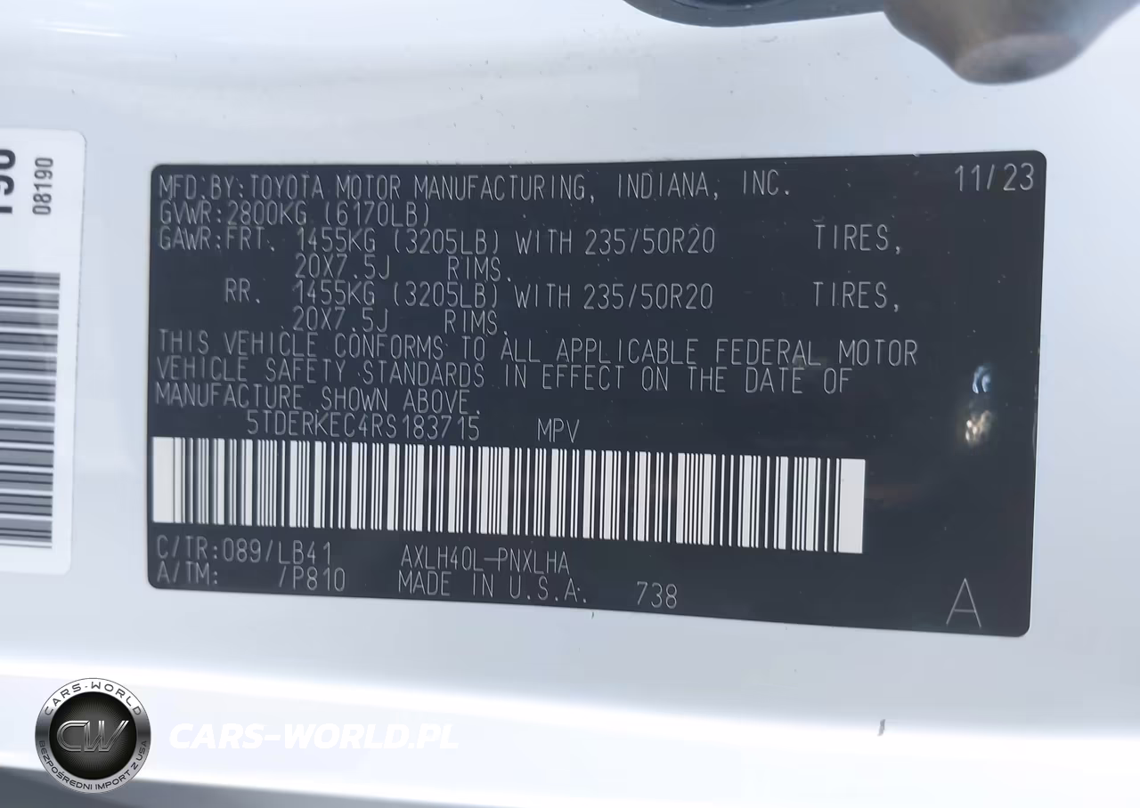 2024 Toyota Sienna Platinum VIN:5TDERKEC4RS183715 - 9