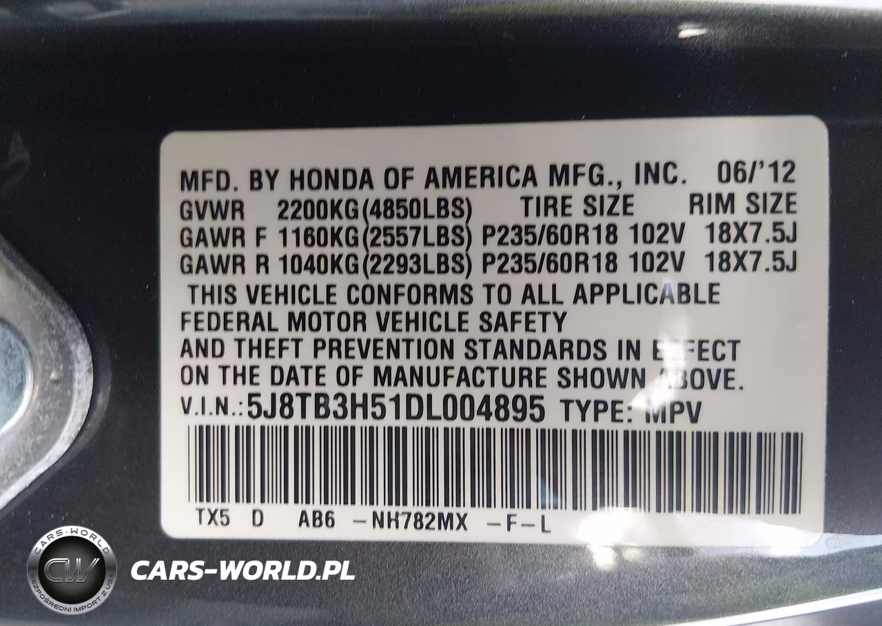 2013 Acura Rdx VIN:5J8TB3H51DL004895 - 9