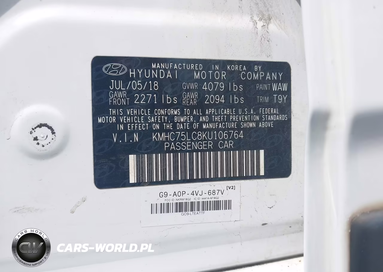2019 Hyundai Ioniq Hybrid Sel VIN:KMHC75LC8KU106764 - 9