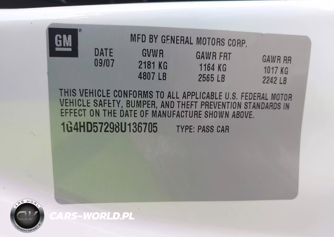 2008 Buick Lucerne Cxl VIN:1G4HD57298U136705 - 9