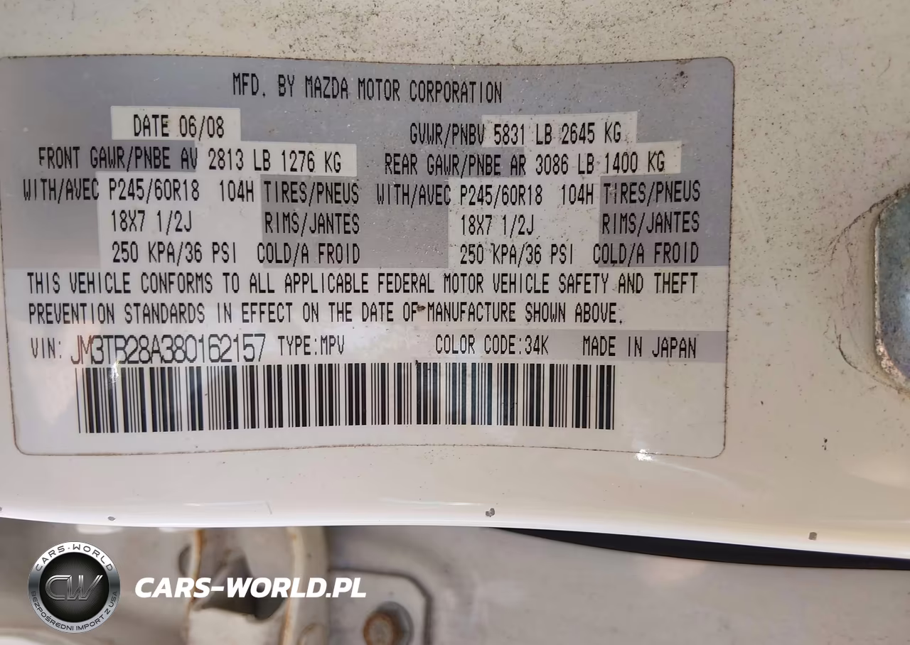 2008 Mazda Cx-9 Touring VIN:JM3TB28A380162157 - 9
