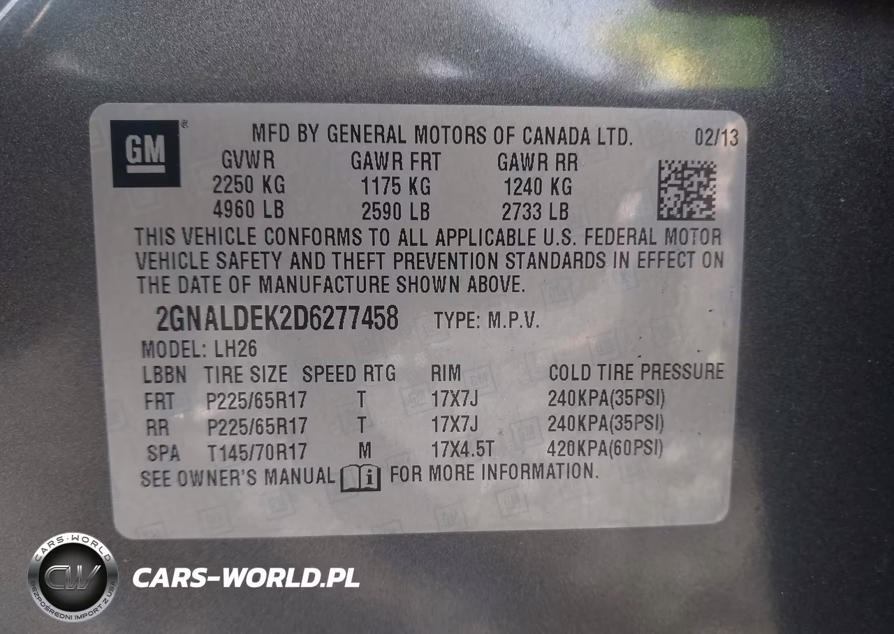 2013 Chevrolet Equinox 1Lt VIN:2GNALDEK2D6277458 - 9