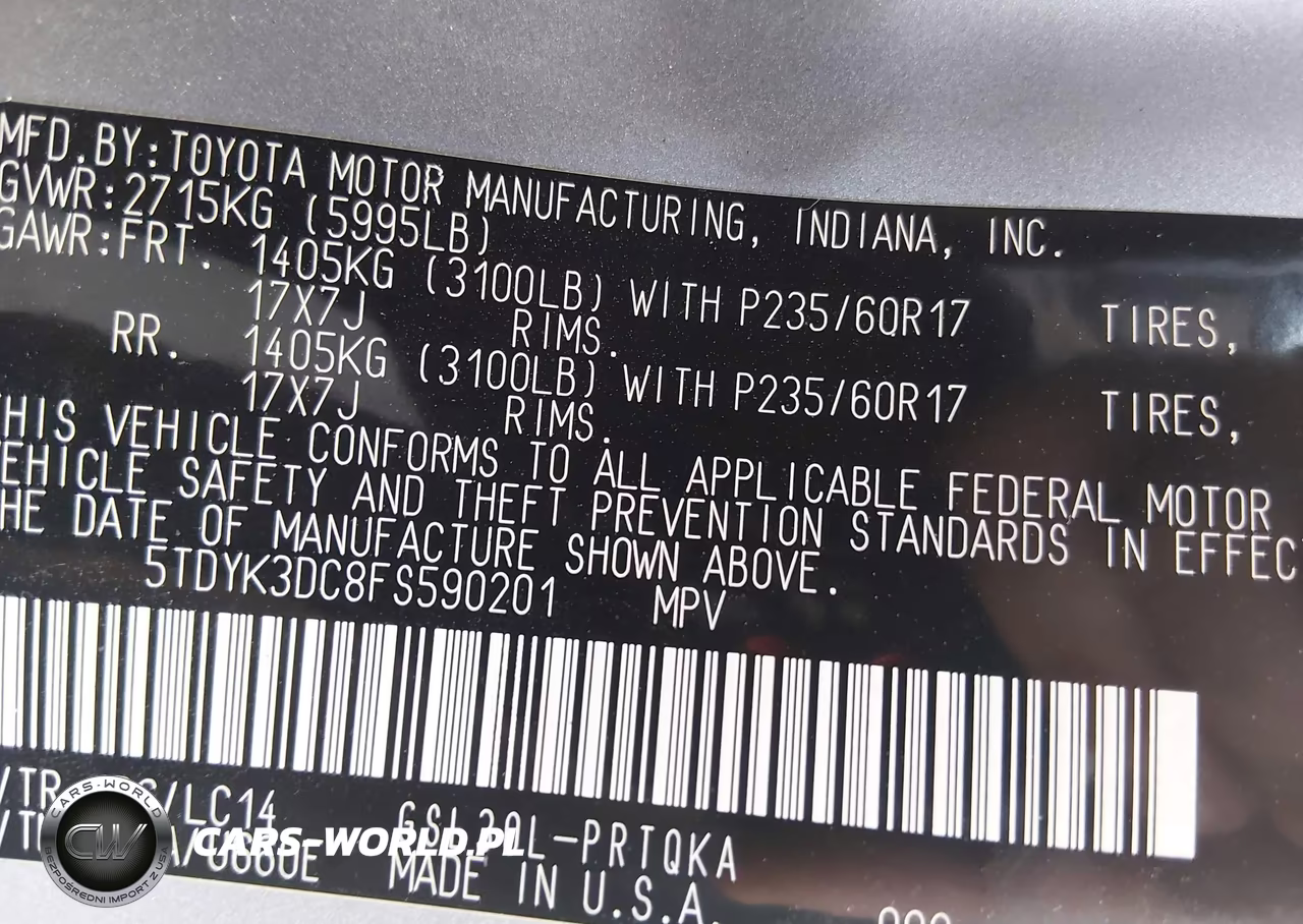 2015 Toyota Sienna Xle 8 Passenger VIN:5TDYK3DC8FS590201 - 9