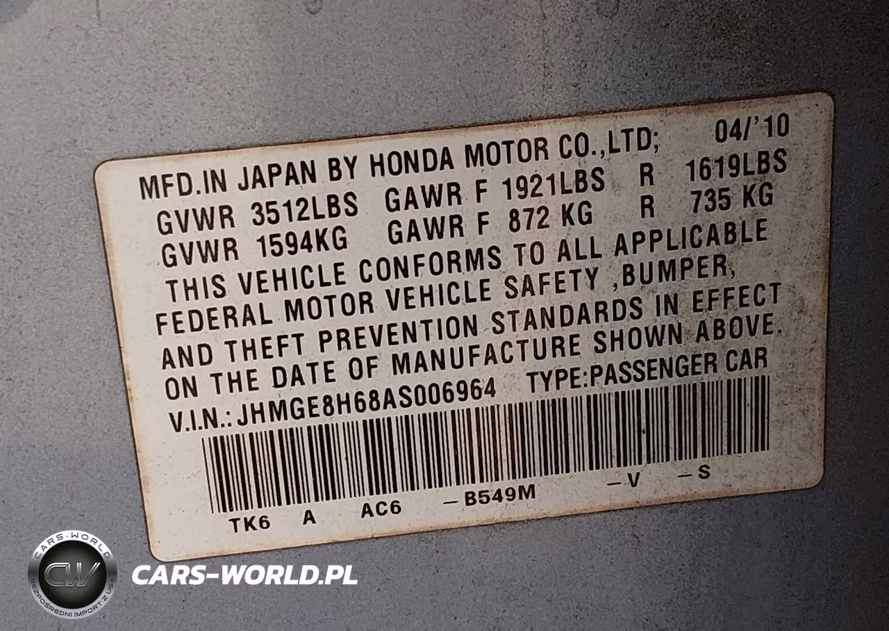 2010 Honda Fit Sport VIN:JHMGE8H68AS006964 - 9