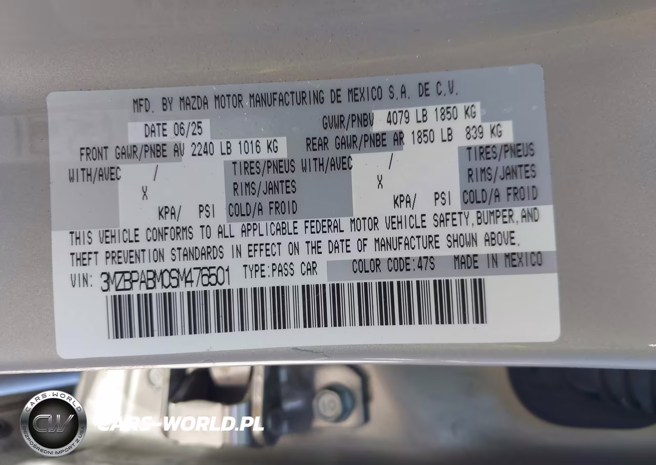 2025 Mazda Mazda3 2.5 S Select Sport VIN:3MZBPABM0SM476501 - 9
