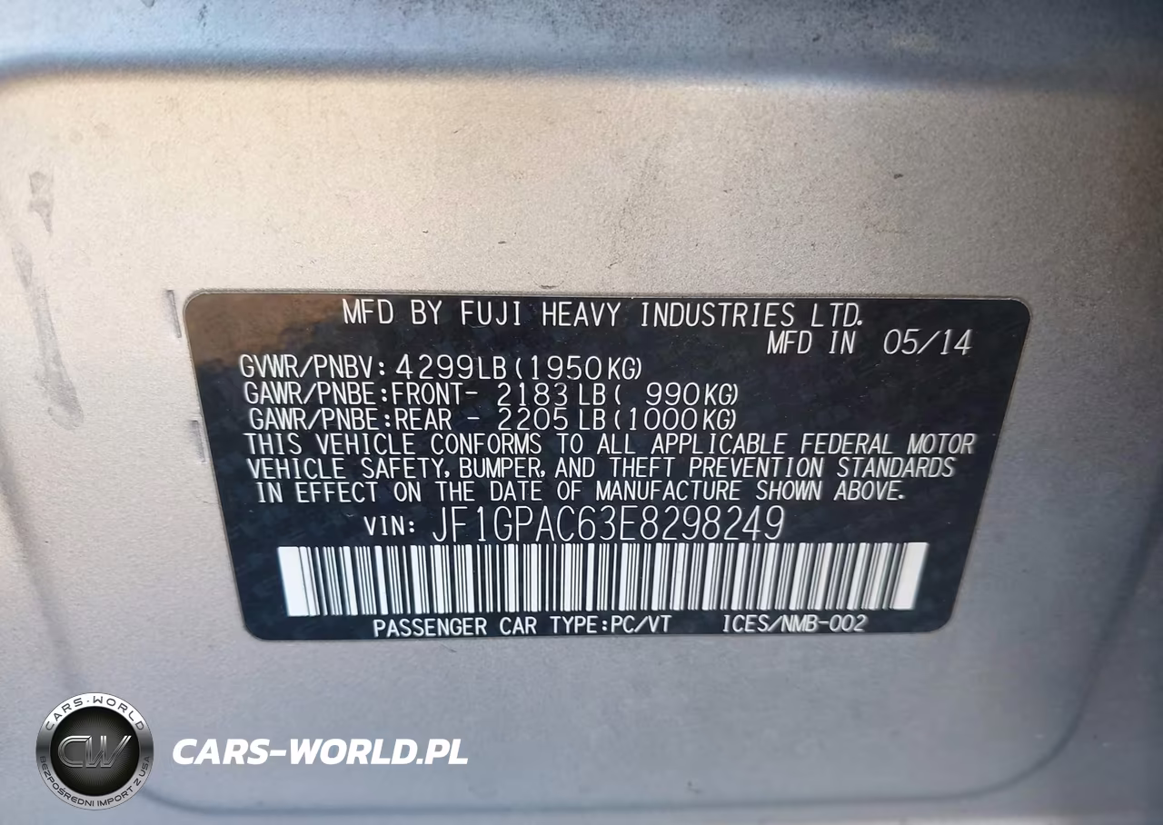 2014 Subaru Impreza 2.0I Premium VIN:JF1GPAC63E8298249 - 9