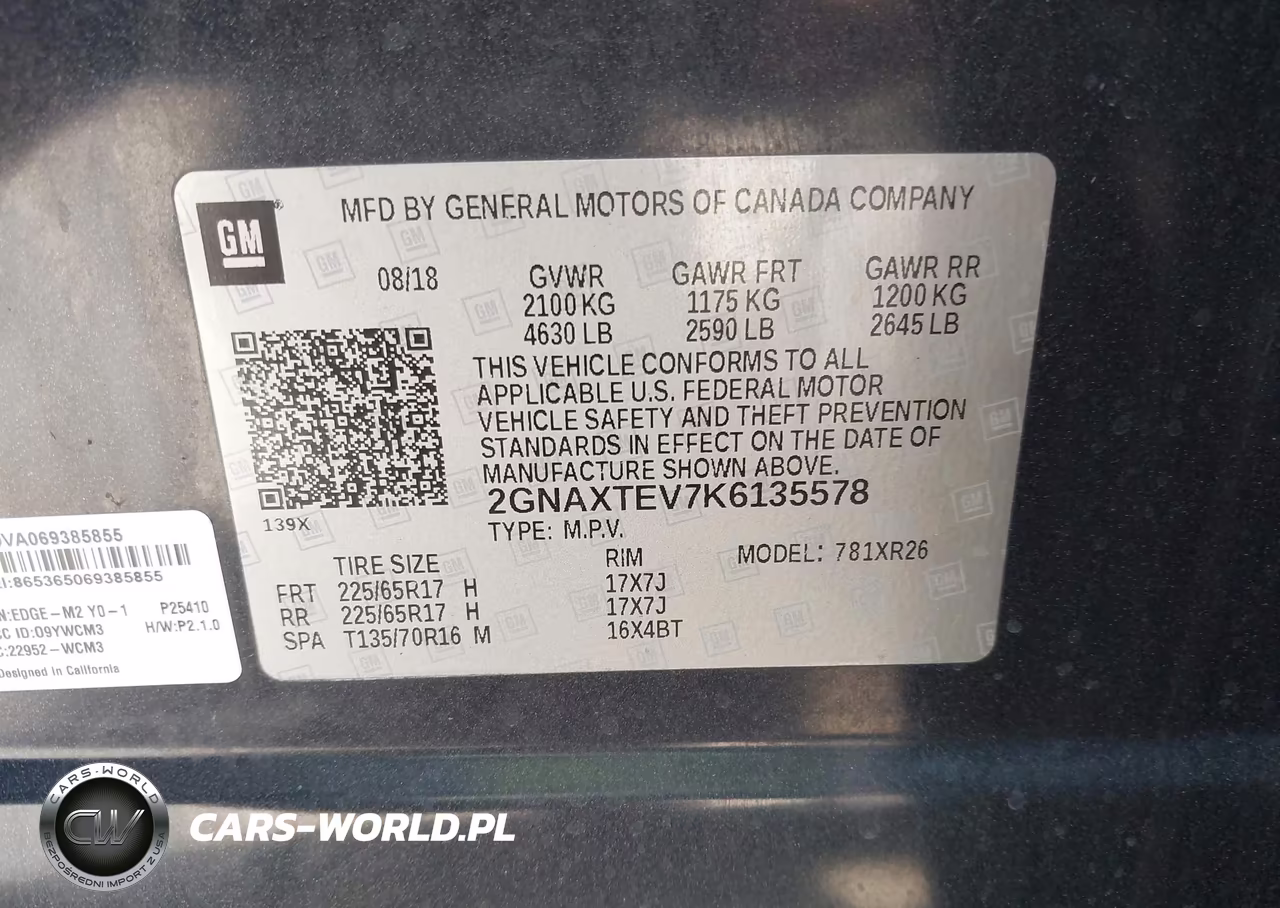 2019 Chevrolet Equinox Lt VIN:2GNAXTEV7K6135578 - 9