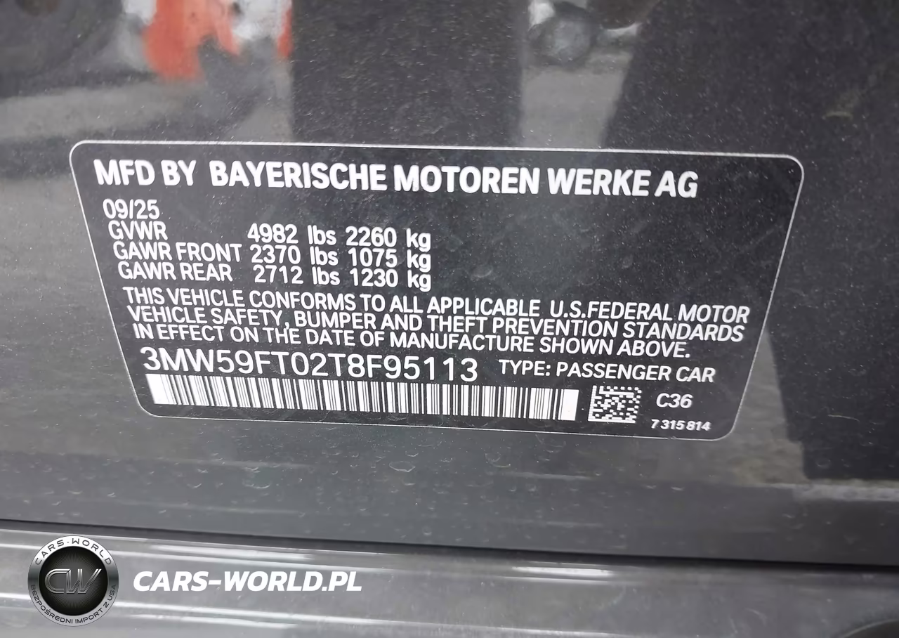 2026 BMW M340I Na VIN:3MW59FT02T8F95113 - 9