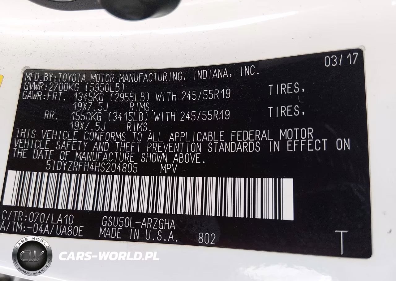 2017 Toyota Highlander Limited VIN:5TDYZRFH4HS204805 - 9