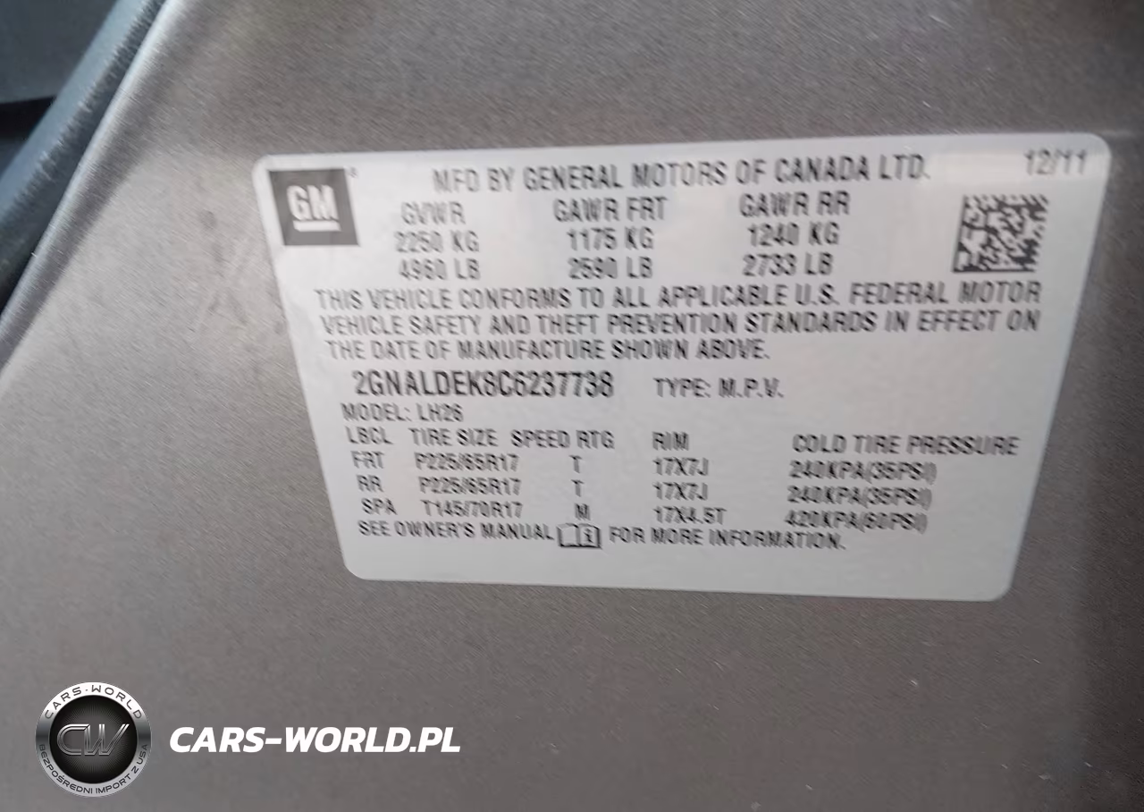 2012 Chevrolet Equinox 1Lt VIN:2GNALDEK8C6237738 - 9