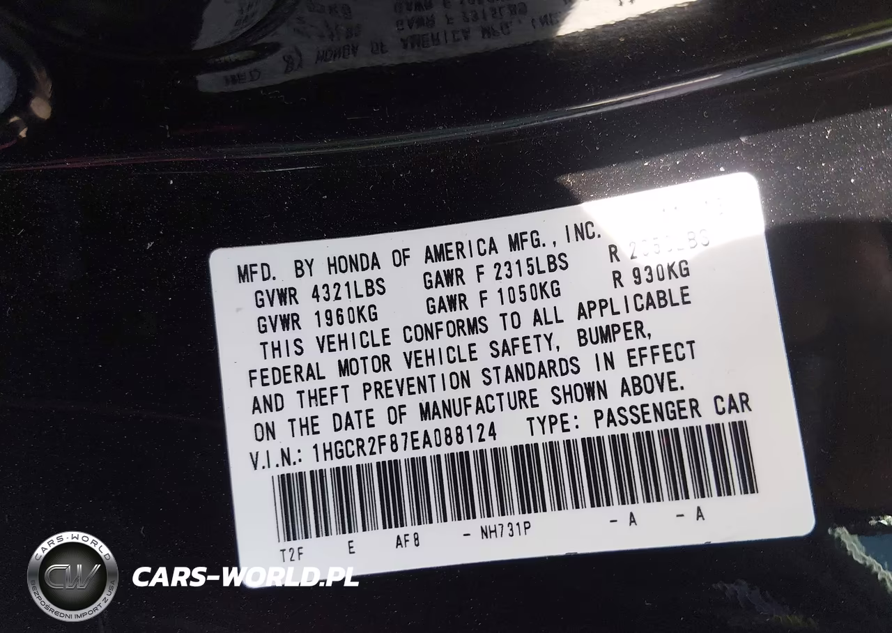 2014 Honda Accord Ex-L VIN:1HGCR2F87EA088124 - 9