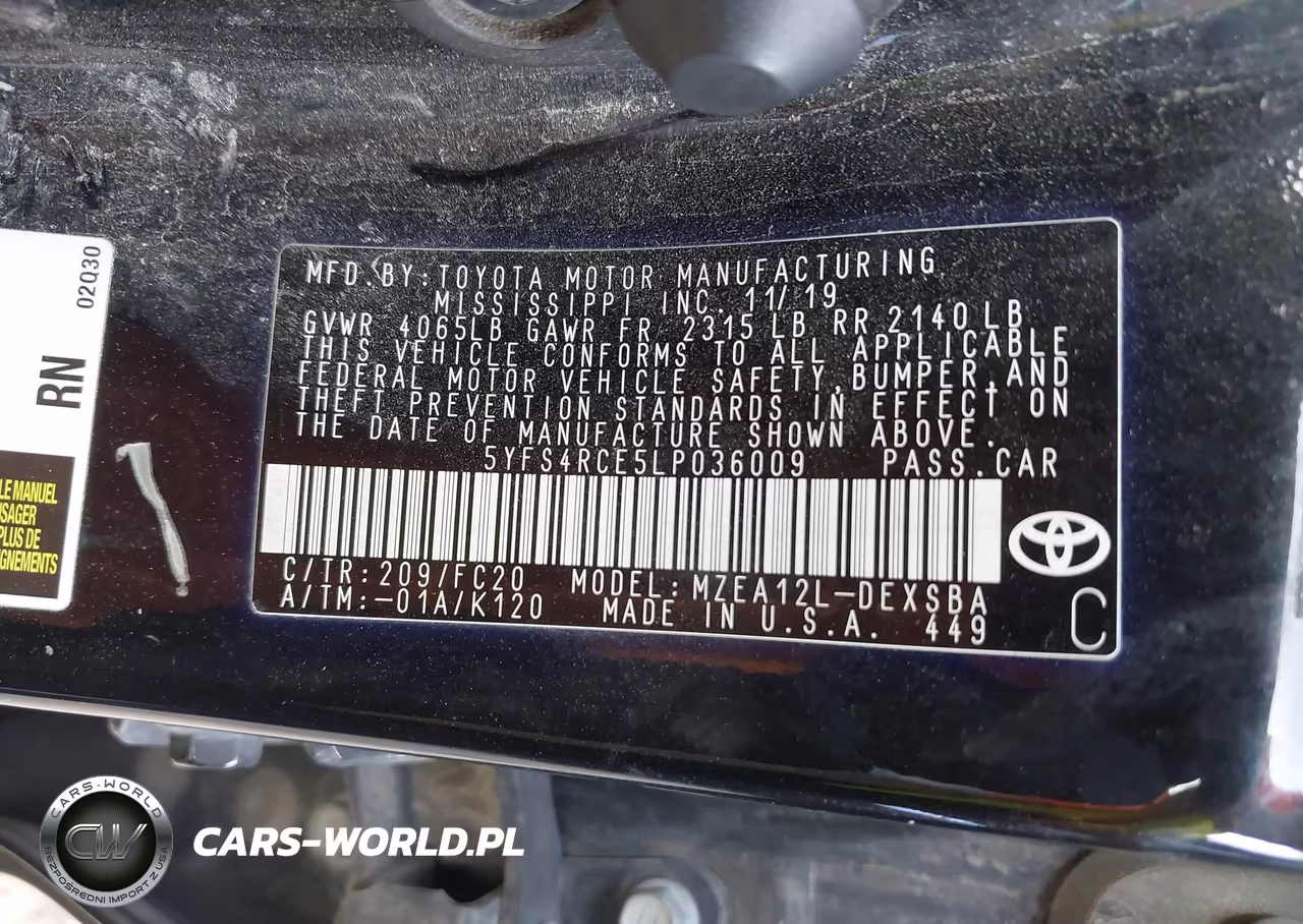 2020 Toyota Corolla Se VIN:5YFS4RCE5LP036009 - 9