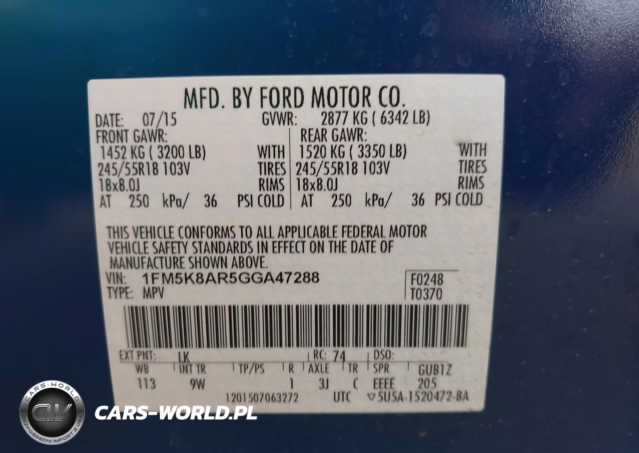 2016 Ford Utility Police Interceptor VIN:1FM5K8AR5GGA47288 - 9
