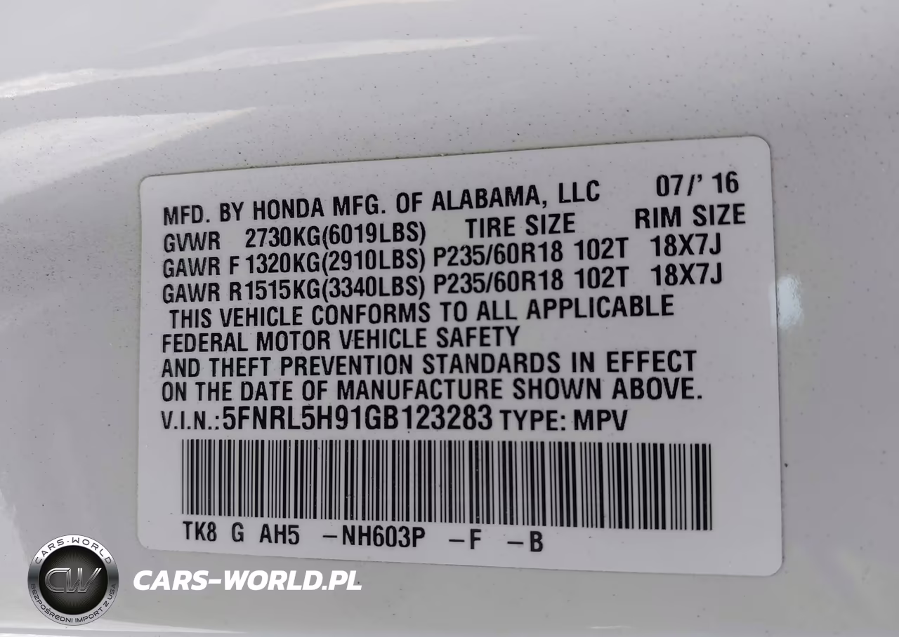 2016 Honda Odyssey Touring-Touring Elite VIN:5FNRL5H91GB123283 - 9