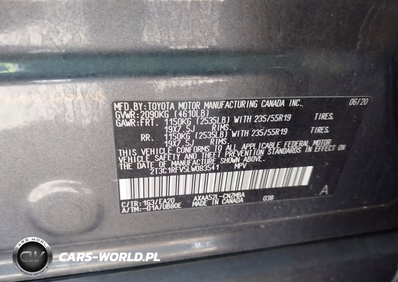 2020 Toyota Rav4 Xle Premium VIN:2T3C1RFV5LW083541 - 9
