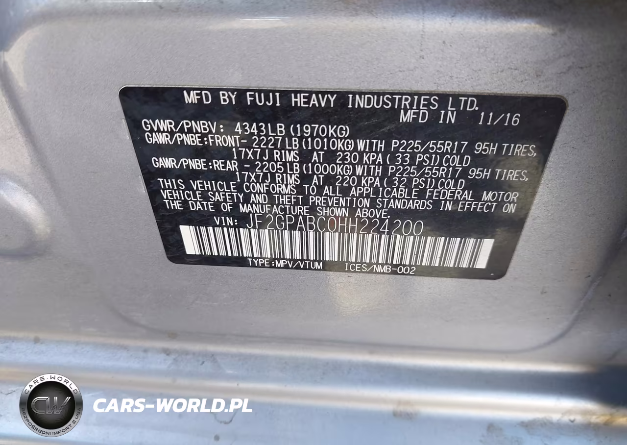 2017 Subaru Crosstrek 2.0I Premium VIN:JF2GPABC0HH224200 - 9