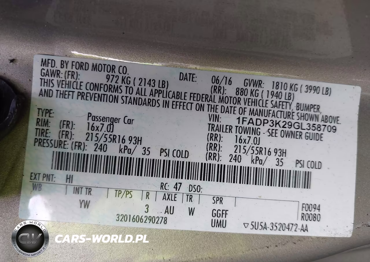 2016 Ford Focus Se VIN:1FADP3K29GL358709 - 9