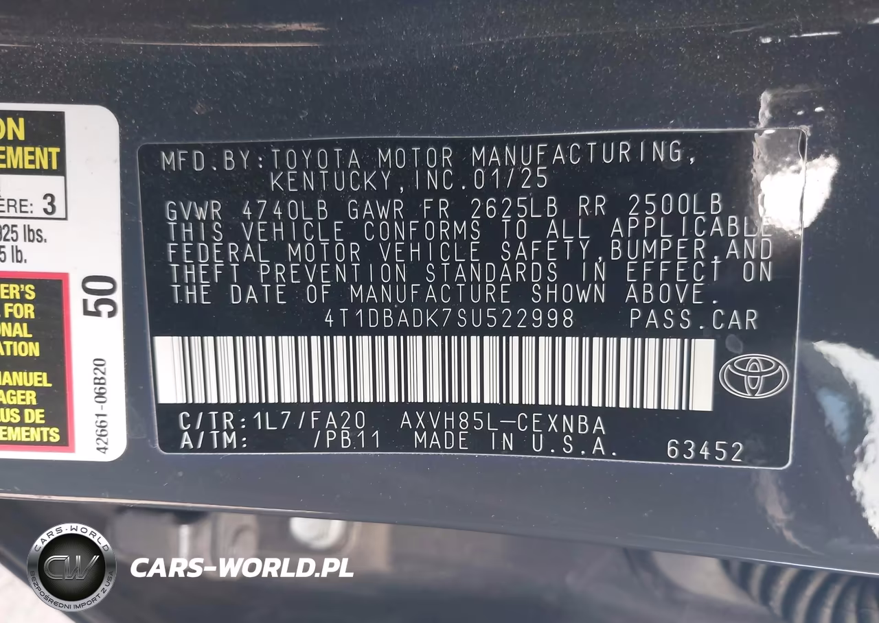 2025 Toyota Camry Le VIN:4T1DBADK7SU522998 - 9