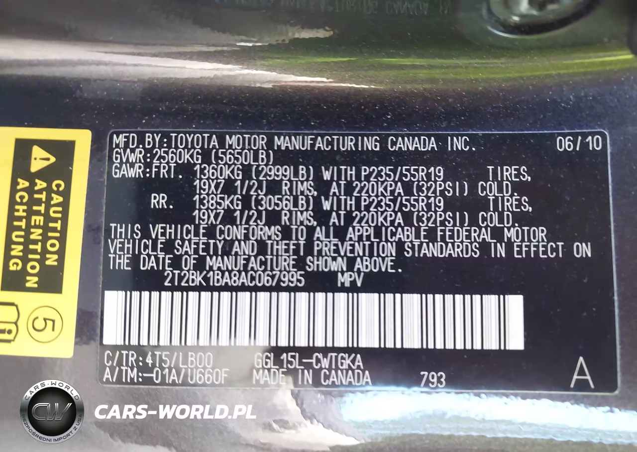 2010 Lexus Rx 350 VIN:2T2BK1BA8AC067995 - 9