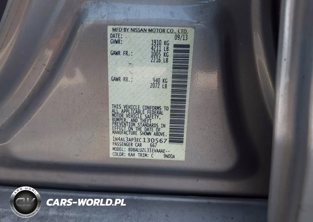 2014 Nissan Altima 2.5 Sv VIN:1N4AL3AP3EC130567 - 9