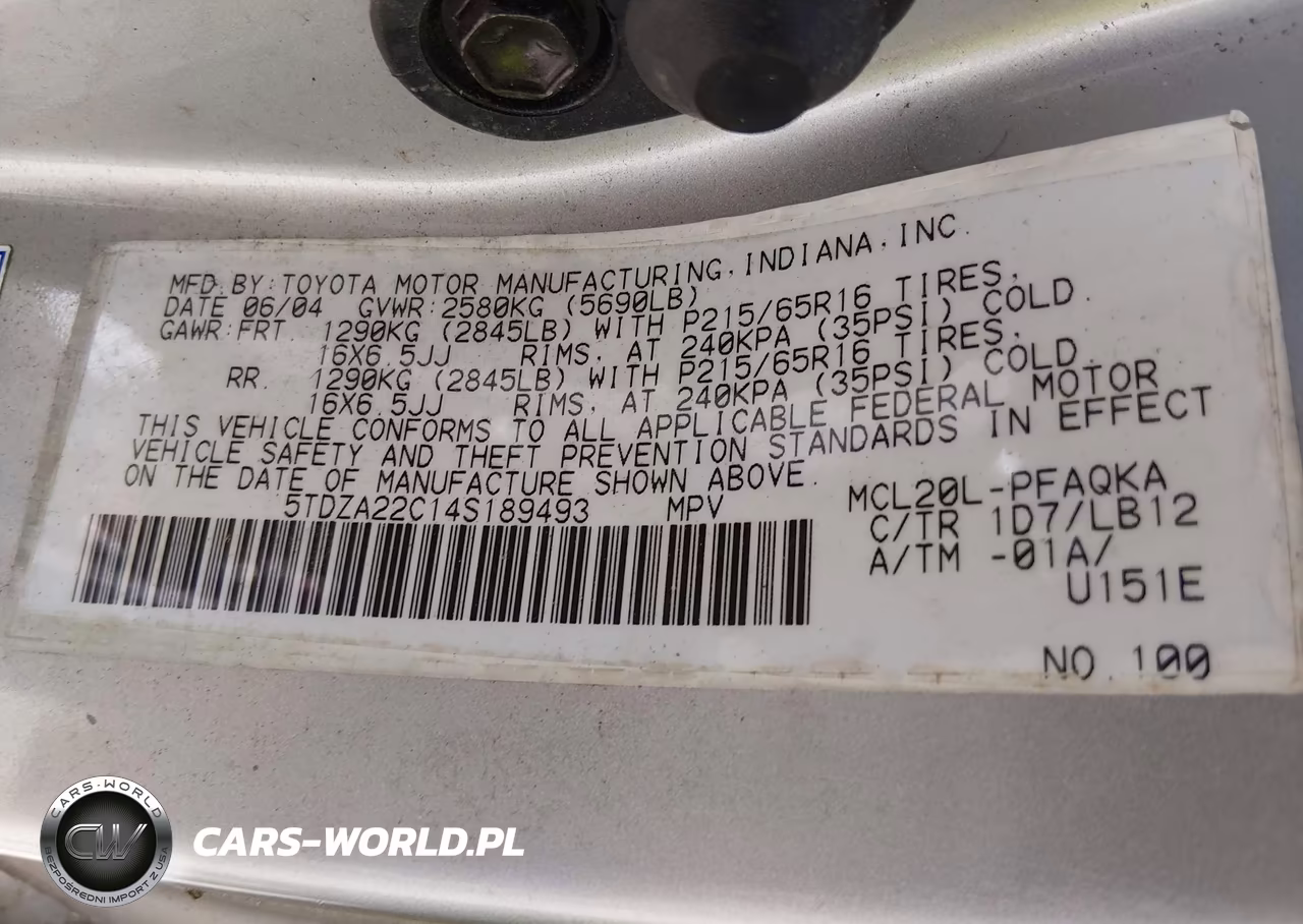 2004 Toyota Sienna Xle VIN:5TDZA22C14S189493 - 9