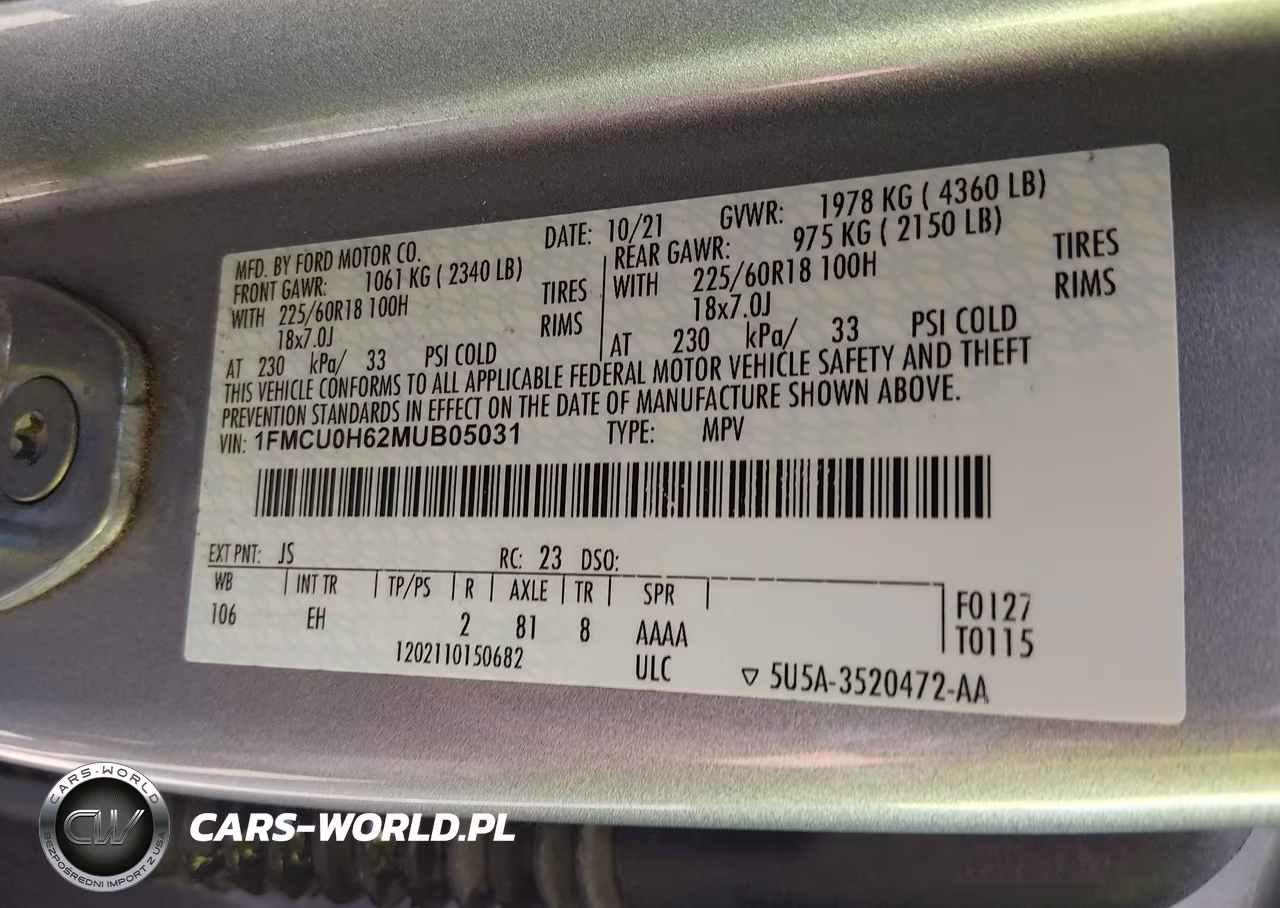 2021 Ford Escape Sel VIN:1FMCU0H62MUB05031 - 9