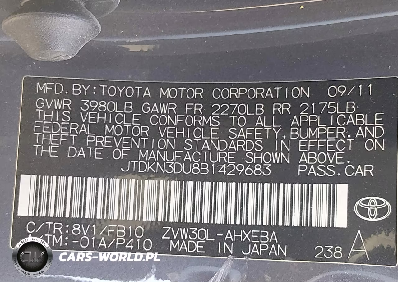 2011 Toyota Prius Two VIN:JTDKN3DU8B1429683 - 9