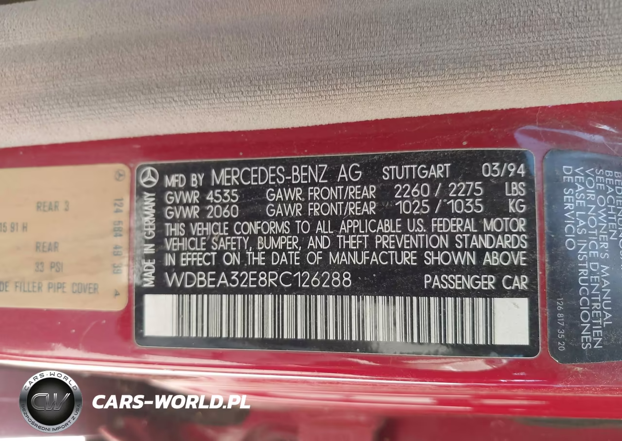 1994 Mercedes-Benz E 320 VIN:WDBEA32E8RC126288 - 9