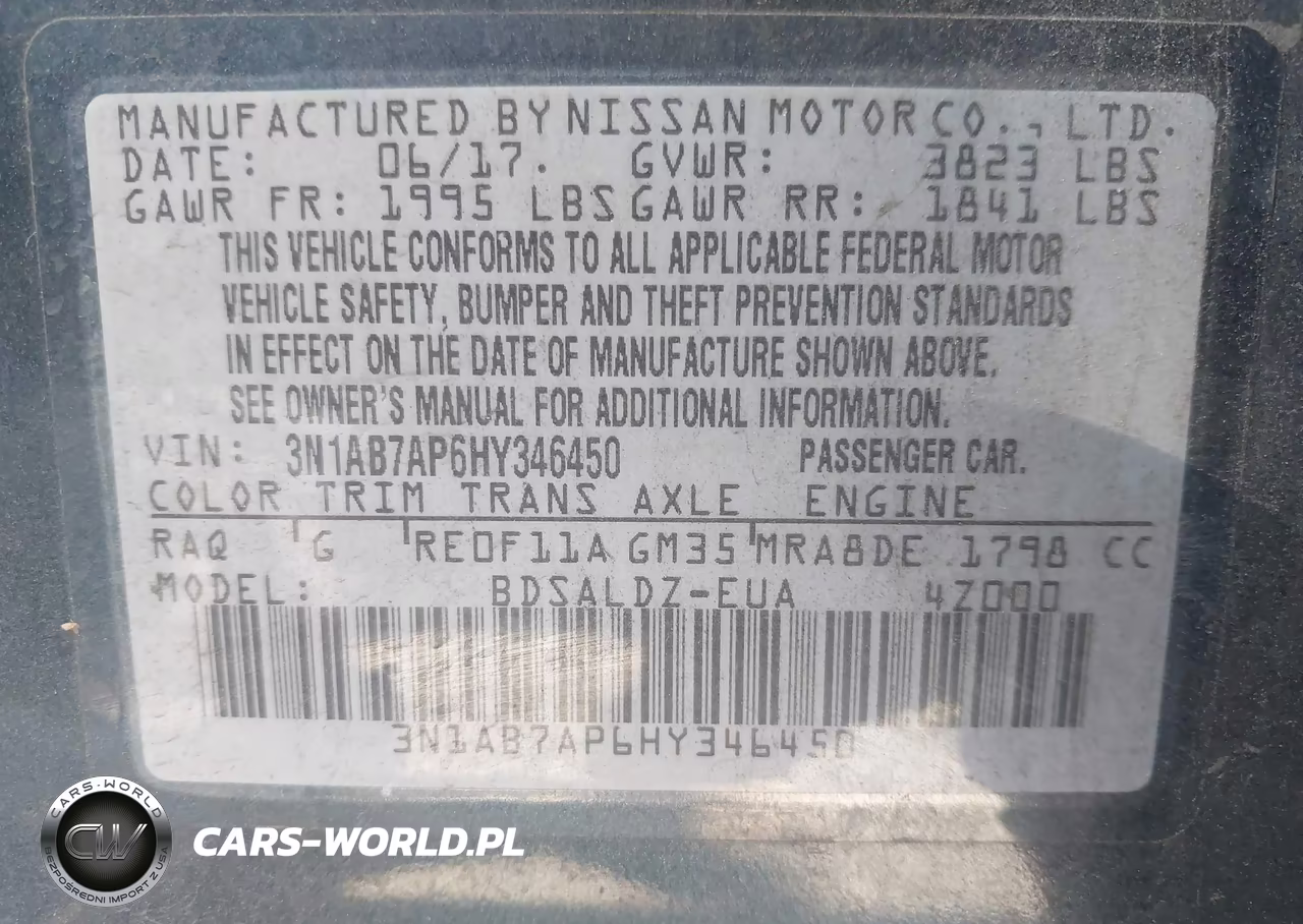 2017 Nissan Sentra Sv VIN:3N1AB7AP6HY346450 - 9