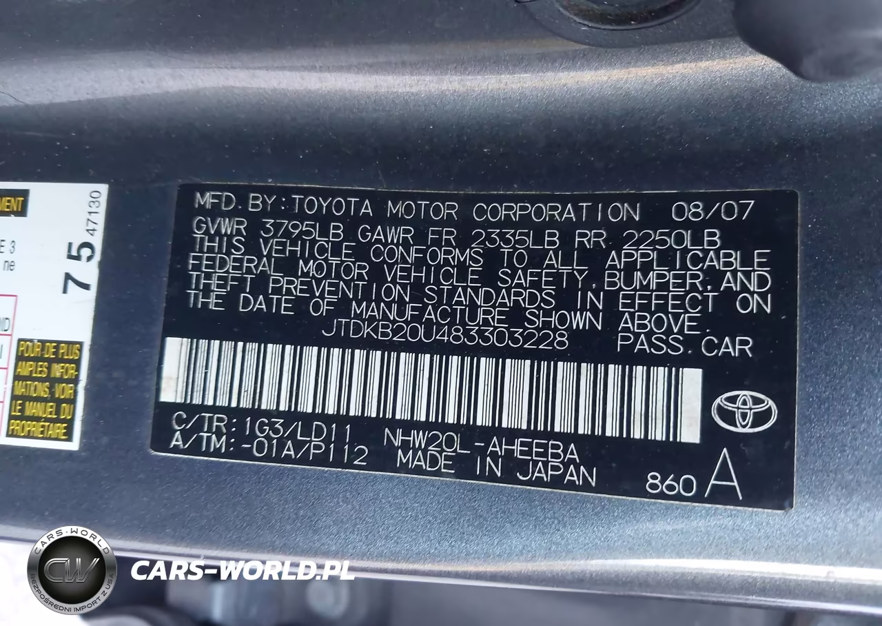 2008 Toyota Prius VIN:JTDKB20U483303228 - 9