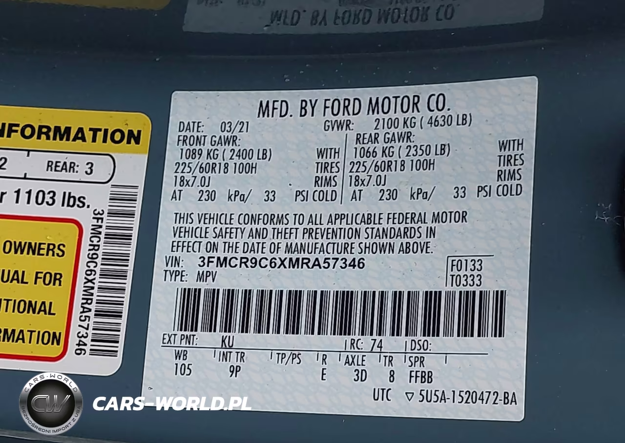 2021 Ford Bronco Sport Outer Banks VIN:3FMCR9C6XMRA57346 - 9