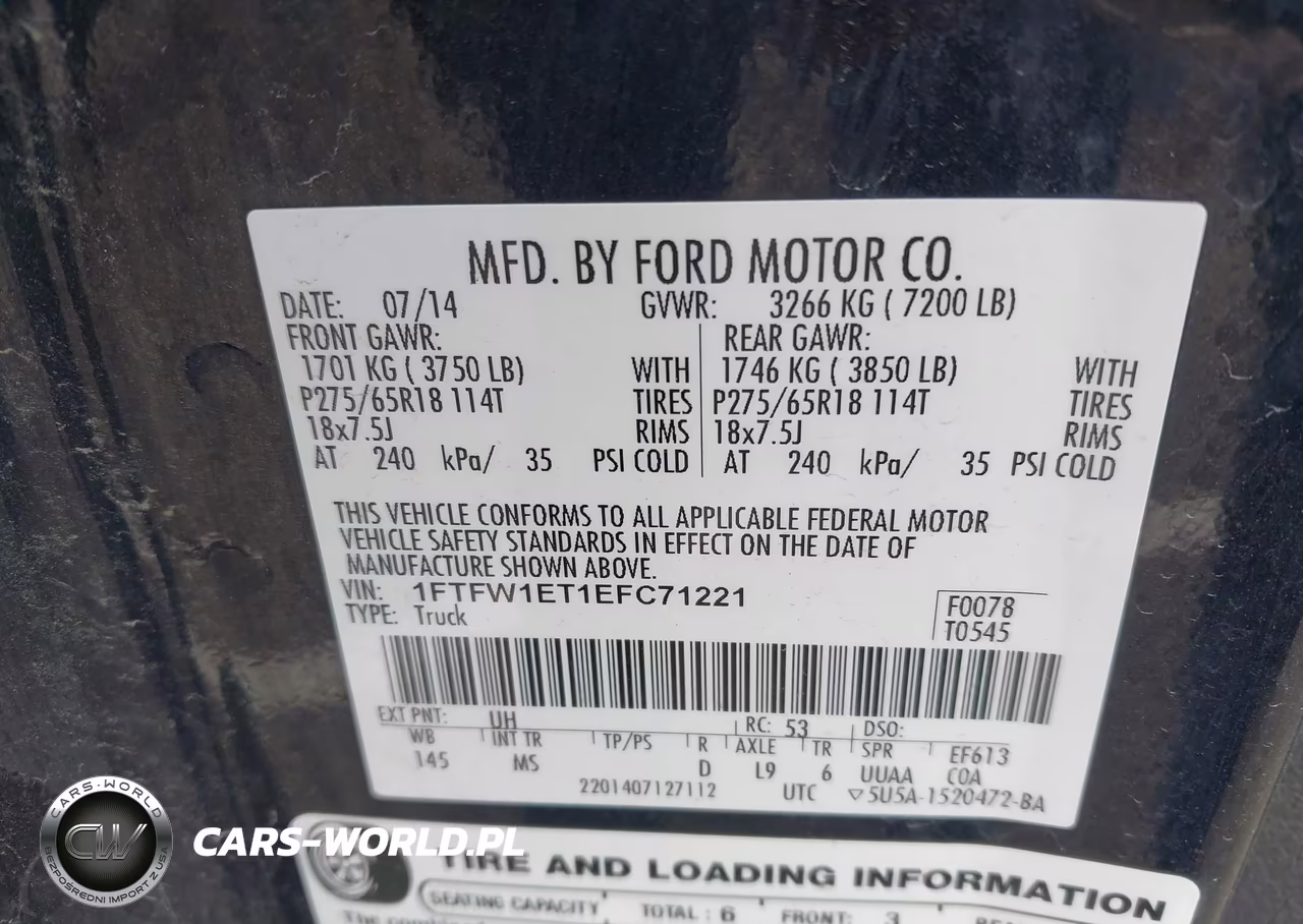 2014 Ford F-150 Xlt VIN:1FTFW1ET1EFC71221 - 9