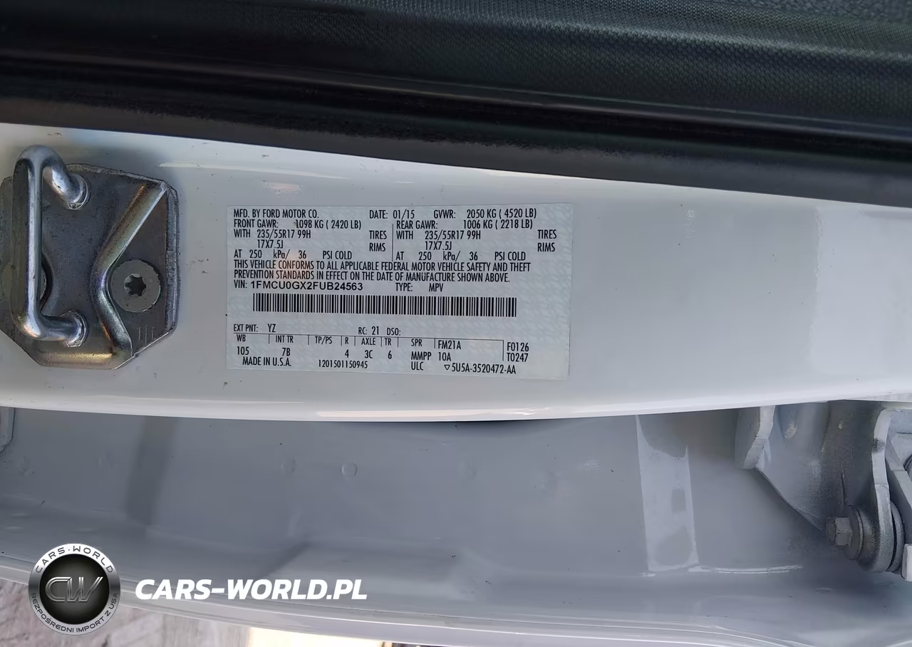 2015 Ford Escape Se VIN:1FMCU0GX2FUB24563 - 9