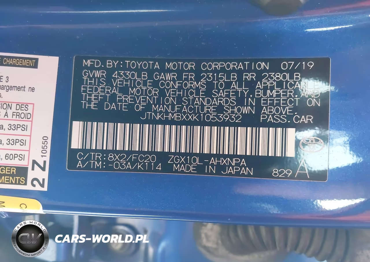 2019 Toyota C-Hr Le VIN:JTNKHMBXXK1053932 - 9