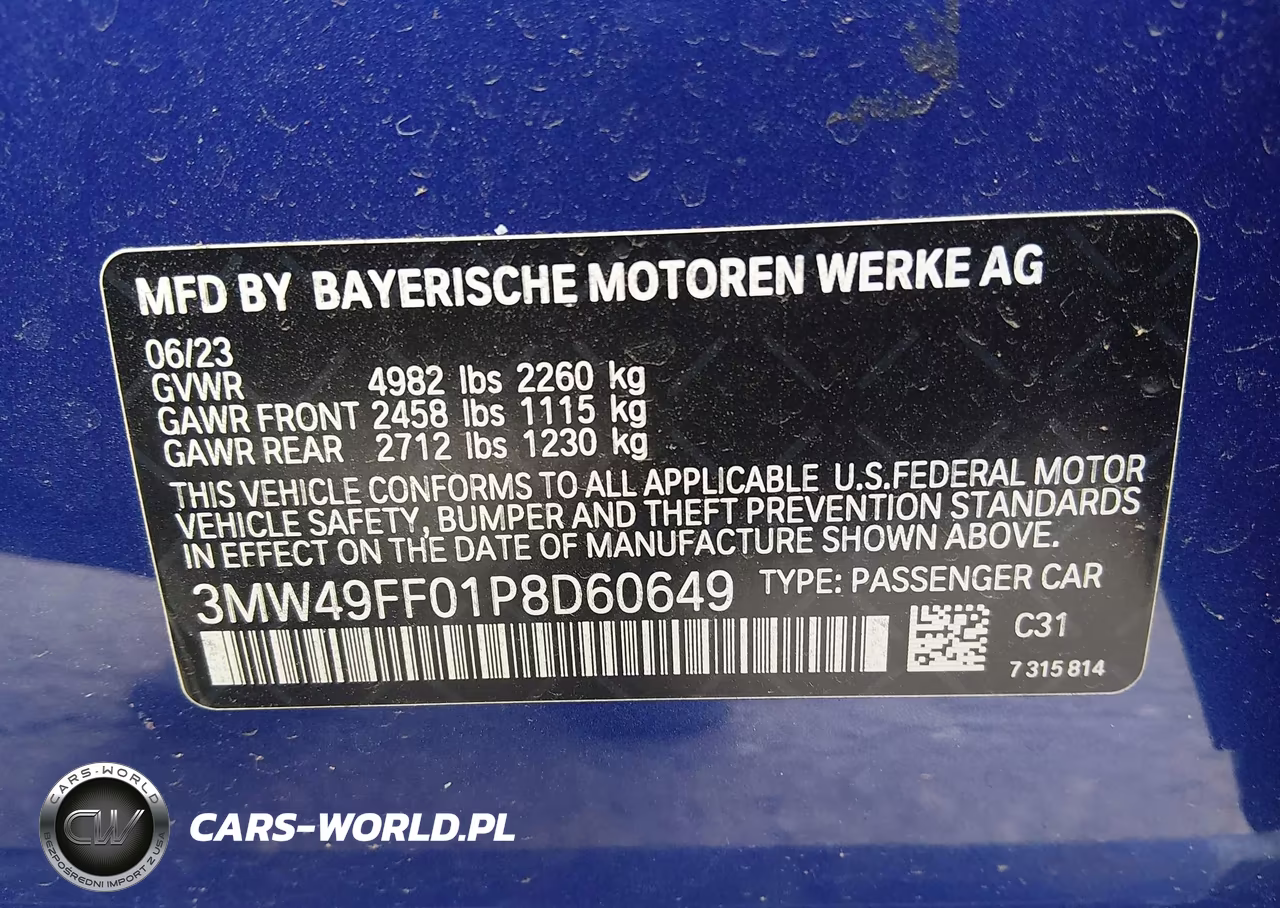 2023 BMW M340I M340I xDrive VIN:3MW49FF01P8D60649 - 9