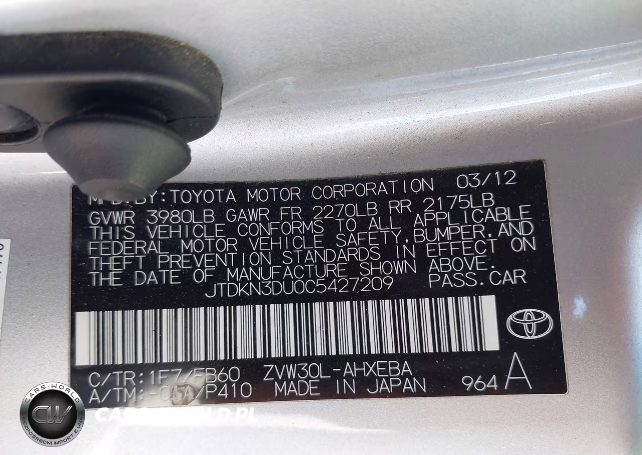 2012 Toyota Prius Two VIN:JTDKN3DU0C5427209 - 9