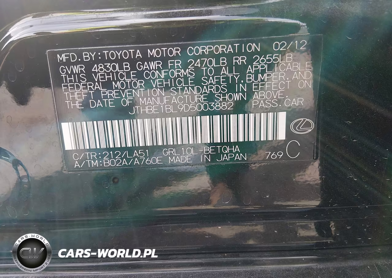 2013 Lexus Gs 350 VIN:JTHBE1BL9D5003882 - 9