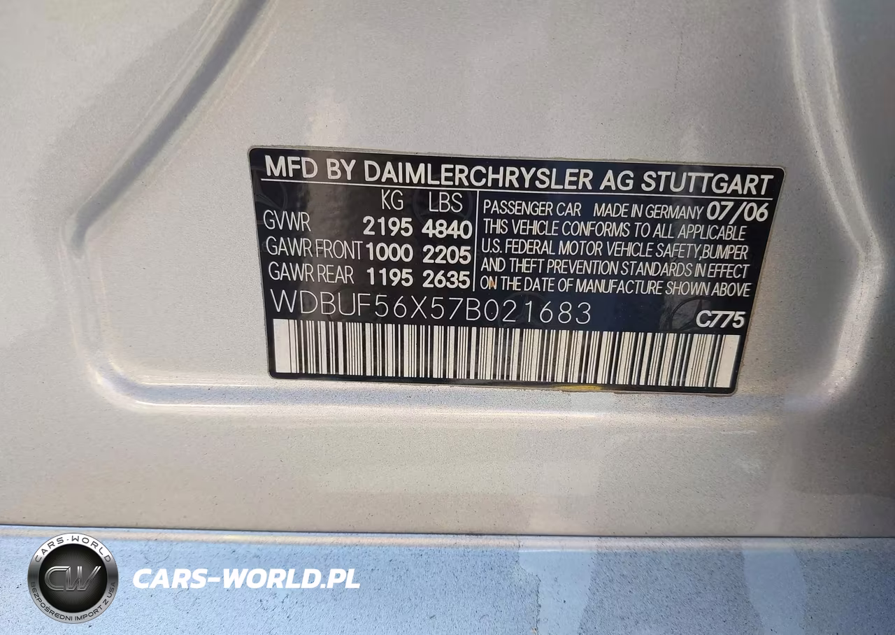 2007 Mercedes-Benz E 350 VIN:WDBUF56X57B021683 - 9