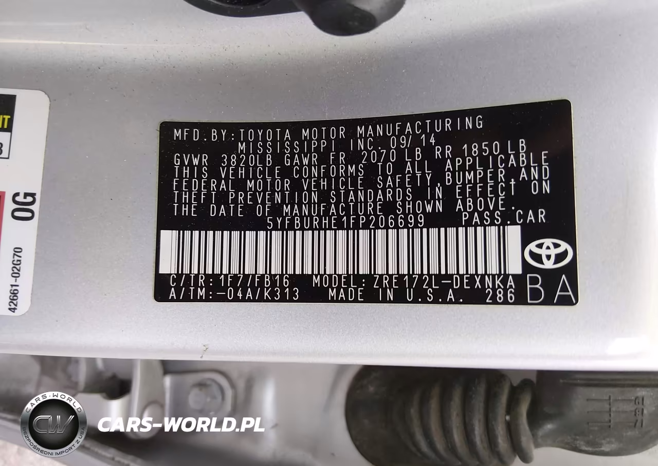 2015 Toyota Corolla Le VIN:5YFBURHE1FP206699 - 9