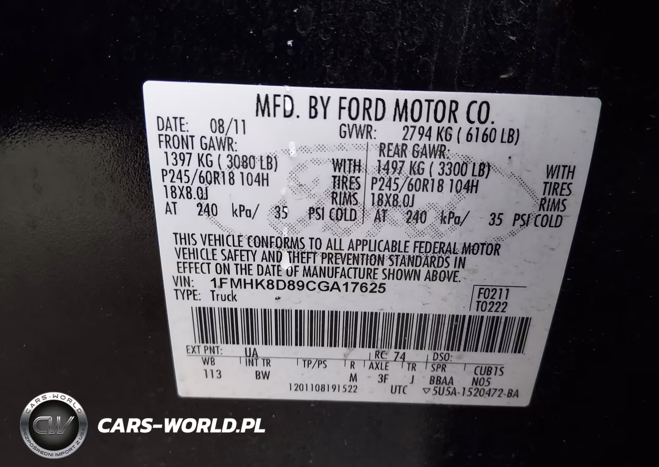 2012 Ford Explorer Xlt VIN:1FMHK8D89CGA17625 - 9
