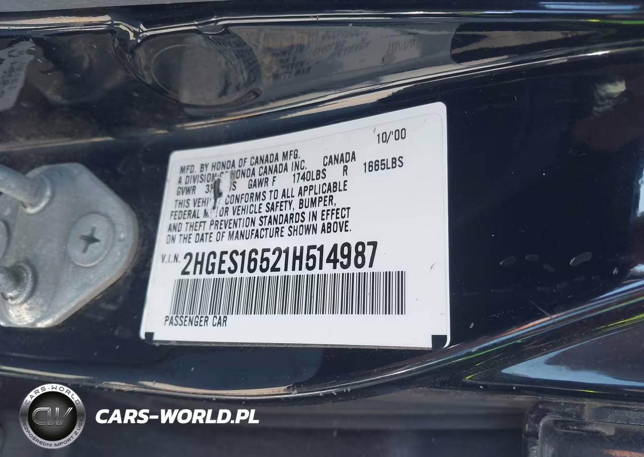 2001 Honda Civic Lx VIN:2HGES16521H514987 - 9