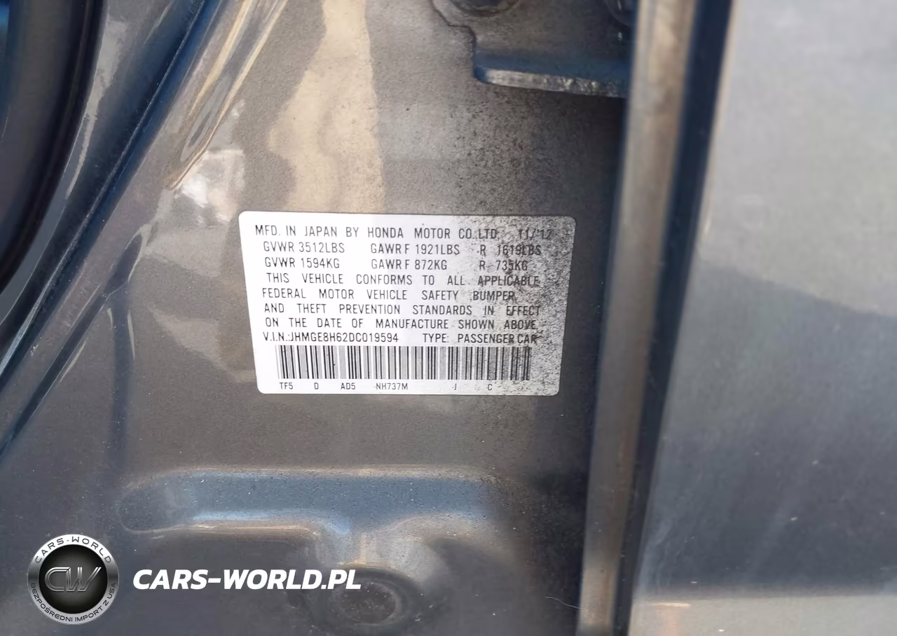 2013 Honda Fit Sport VIN:JHMGE8H62DC019594 - 9
