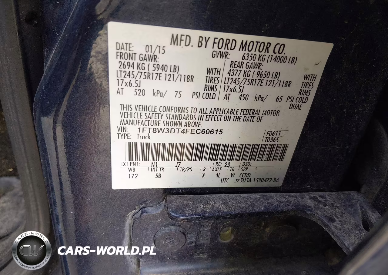 2015 Ford F-350 Lariat VIN:1FT8W3DT4FEC60615 - 8