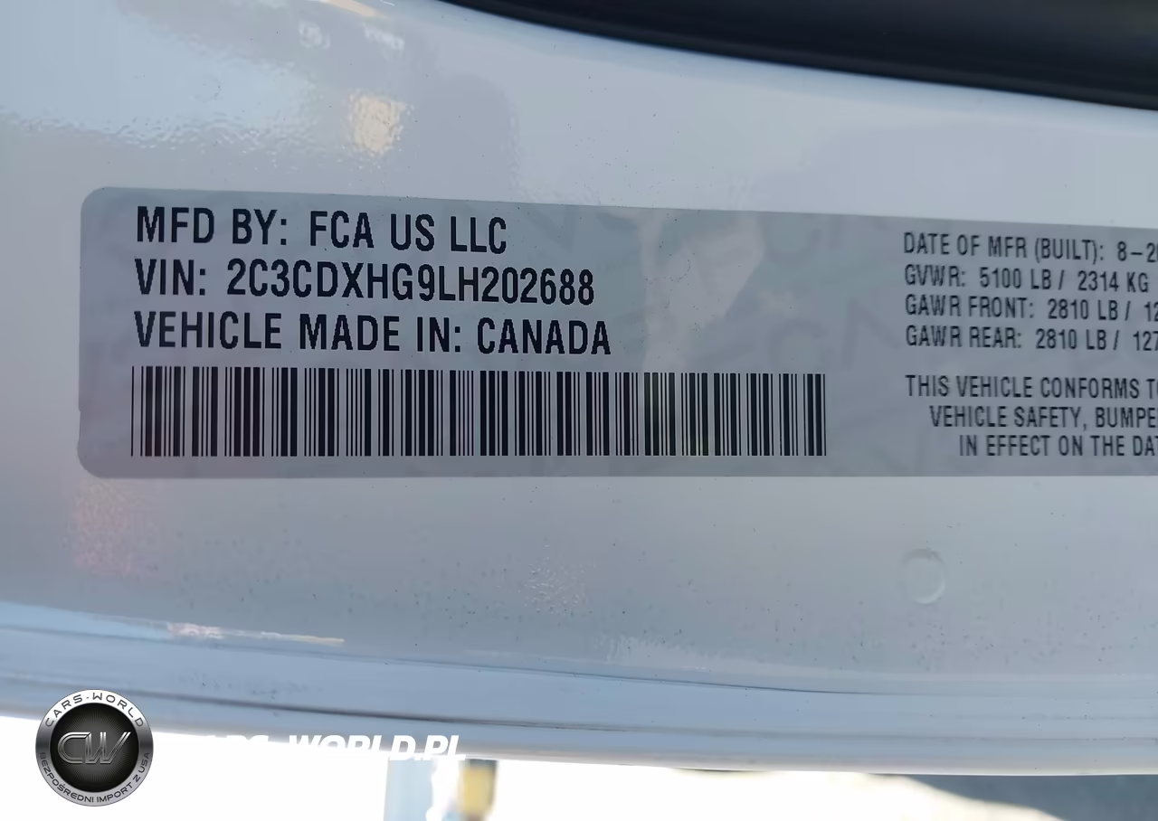 2020 Dodge Charger Gt Rwd VIN:2C3CDXHG9LH202688 - 9