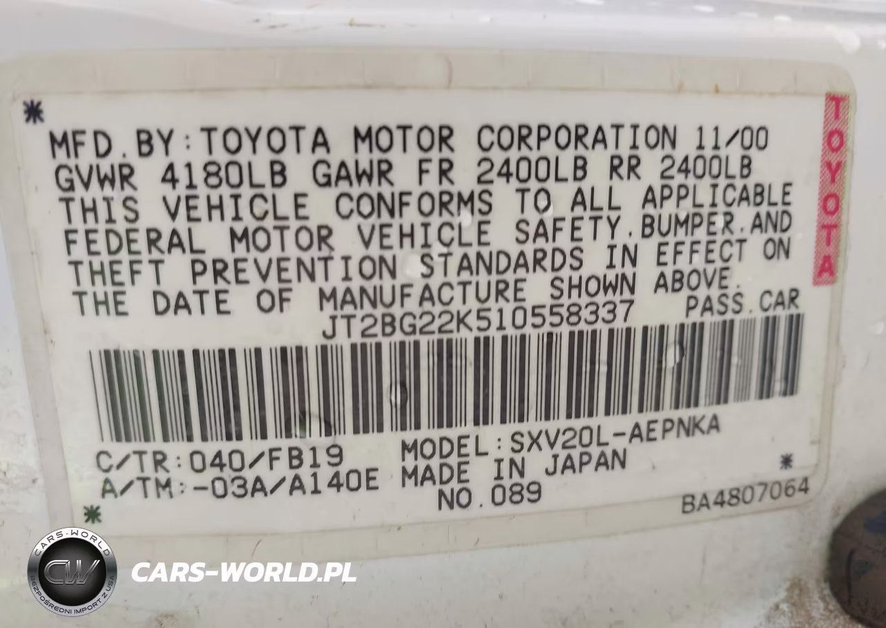 2001 Toyota Camry Le VIN:JT2BG22K510558337 - 9