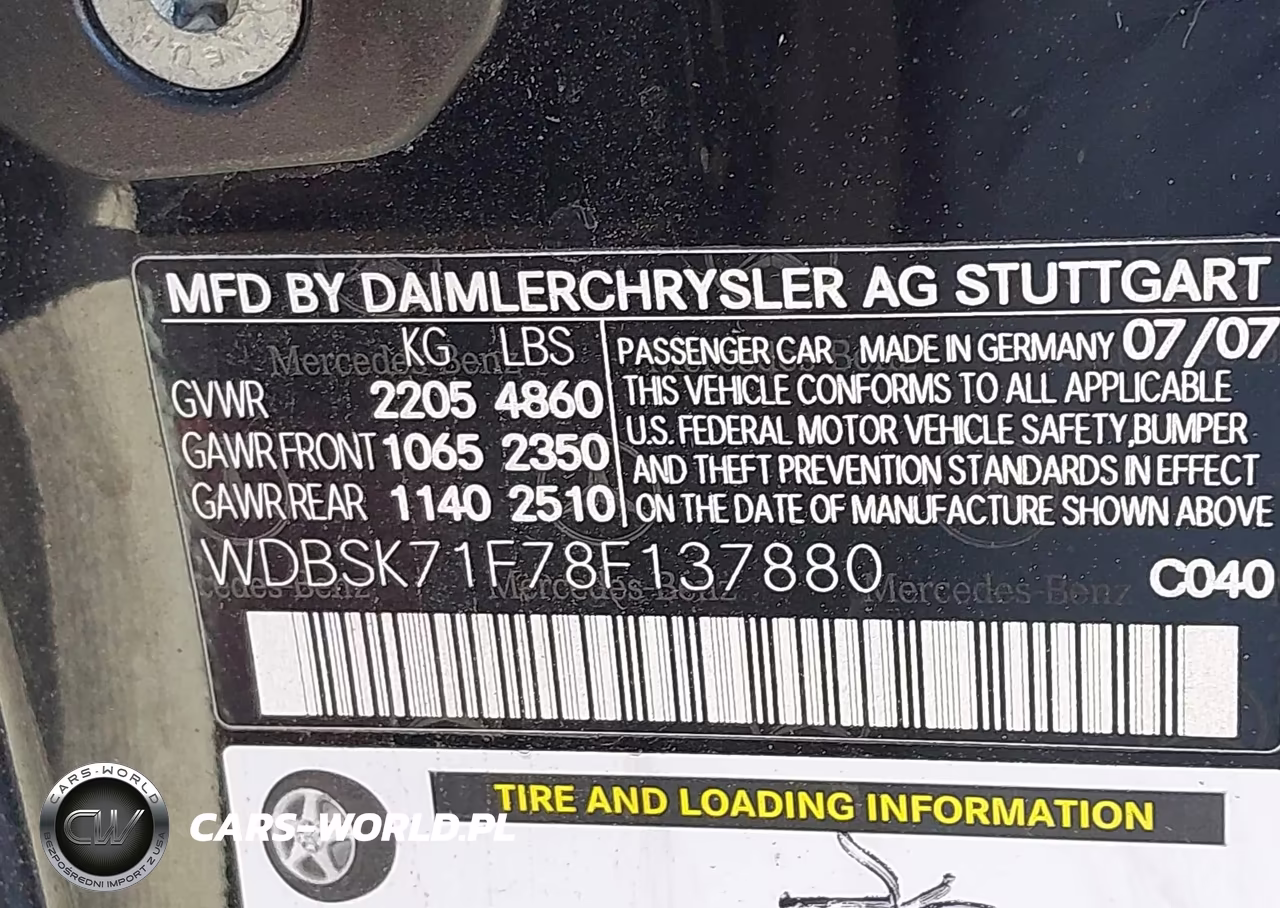 2008 Mercedes-Benz Sl 550 VIN:WDBSK71F78F137880 - 9